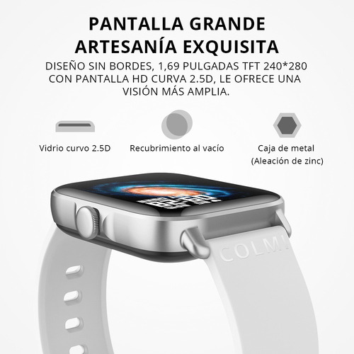 Llamada Bluetooth Reloj Inteligente Deportivo 1,69 Pulgadas