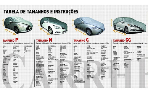 Imagen 2 de 3 de Funda Auto Marca Carrhel Brasil 100% Impermeable Filtro Uv