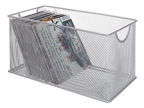 Mygift Silver Mesh Metal Cd Holder Box Organizador Caja De A