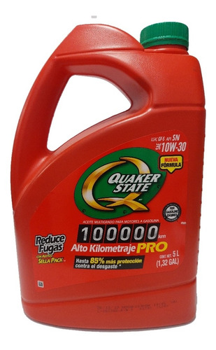 Aceite 10w30 Alto Kilometraje Quaquer State. Motor  Gasolina
