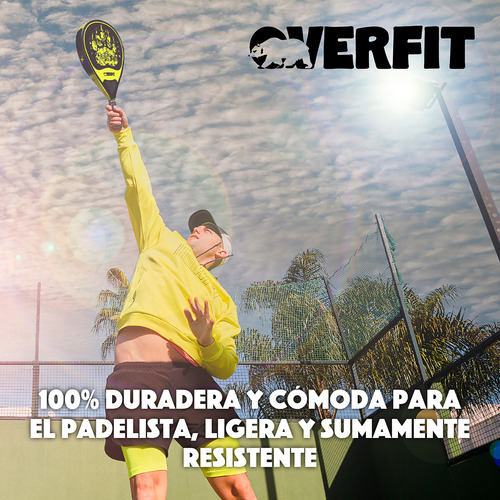 Pala De Padel Overfit Prostrike 38mm Lágrima Fibra Vidrio Y Carbono + Bolso