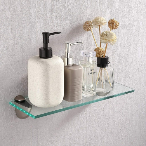 Set 2 Repisas De Cristal Rectangulares + Soportes - Calidad