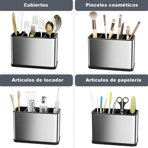 Escurridor De Cubiertos De Acero Inoxidable Porta Cubiertos