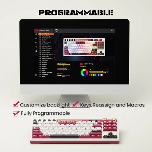 Teclado Mecánico Inalámbrico Español Rk Royal Kludge M87rojo