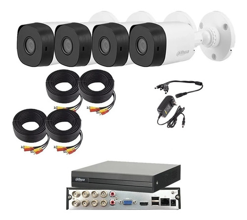 Kit Video Vigilancia 4 Cámaras 2mp Dahua Metalicas Dvr 8 Ch