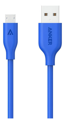 Cable De Carga Y Datos De Usb A- Micro Usb 0.9 M Anker Azul