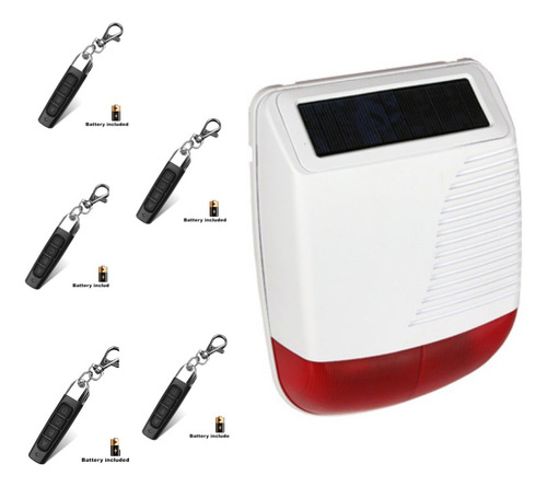 Kit Alarma Comunitaria, Sirena Solar Y 5 Controles Remotos