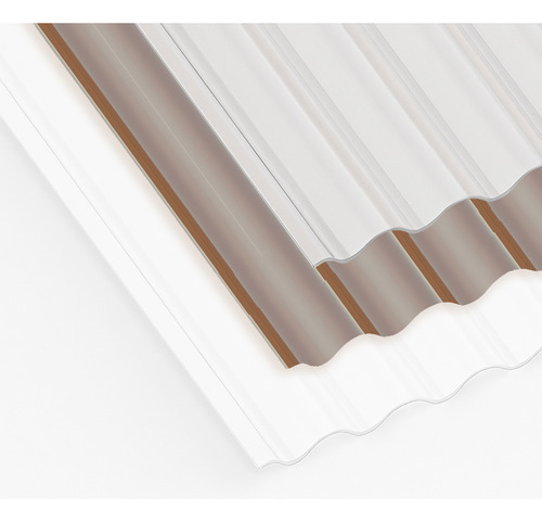 Chapas Techo Policarbonato Acanalada 0,8mm Esp. Por 6mts Color Opal Blanco