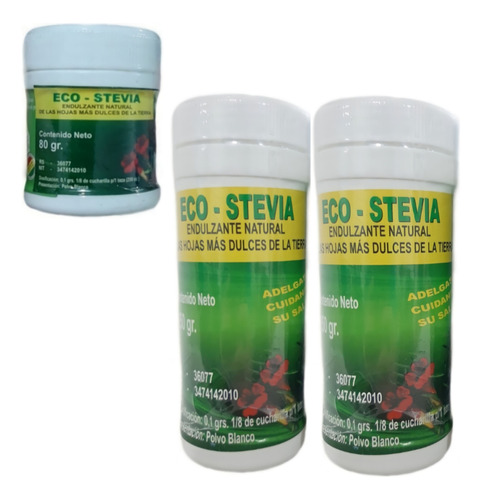 Eco Stevia En Polvo (130 Gr) Pack 2 Unidades + Envío Gratis