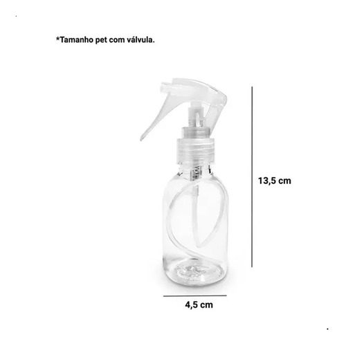 Imagem 3 de 4 de Frasco Pet Borrifador De 100ml Com Válvula Mini Gatilho