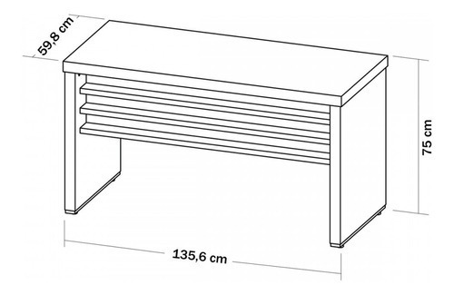 Mesa Para Escritório Tamburato Charuto/preto - Artany Móveis Cor Marrom-claro