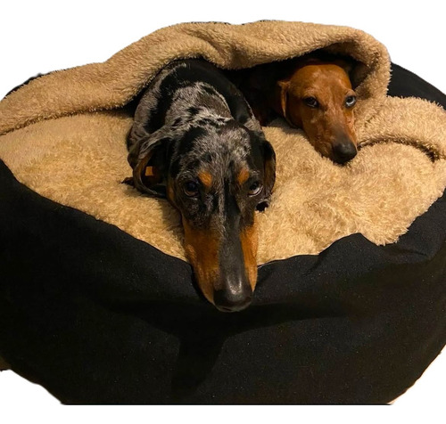 Cucha Cama Grande Con Manta Dodopets 100cm Gris Redonda