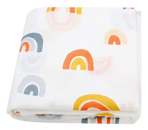 Lifetree Bebé Swaddle Manta, Rainbow Imprimir Bambú Muselina