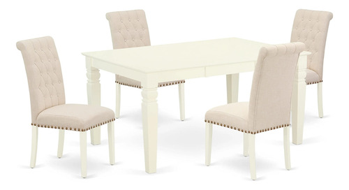 East West Furniture Webr5-whi-02 5 Piece Modern Dining Set