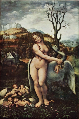 Leda Y El Cisne - Leonardo Da Vinci - Lámina 45x30 Cm.