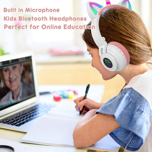 Audífonos Bluetooth Inalámbricos Con Luz De Unicornio Para
