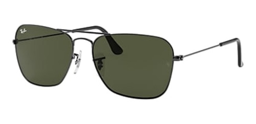 Imagen 1 de 1 de Anteojos de sol Ray-Ban Aviator Caravan Standard con marco de metal color polished gunmetal, lente green de cristal clásica, varilla polished gunmetal de metal - RB3136