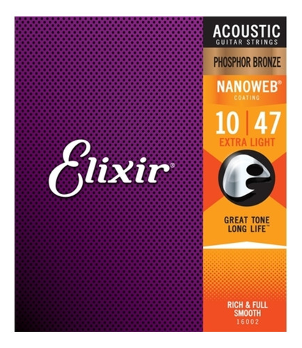 Cuerdas Elixir Original Cal.10/47 Fosforo Bronze Nanoweb