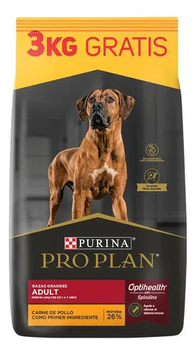 Alimento Pro Plan OptiHealth Pro Plan para perro adulto de raza grande sabor pollo y arroz de 18 kg