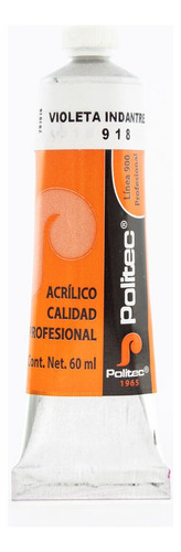 Pintura Acrílica Profesional Línea 900 Politec 60ml Color Violeta Indantreno No 918