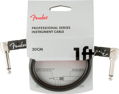 Cable de instrumento negro de 0,30 m de la serie Fender Professional