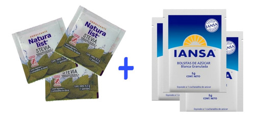 Azucar Iansa Y Stevia Mix      Bolsa En Caja De 100 Sachets