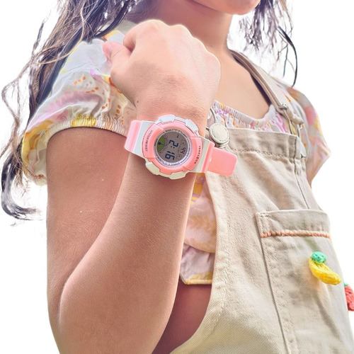 Relogio Infantil Feminino Kids Digital Rosa Isaclock Resistente Criança Menina Irf001