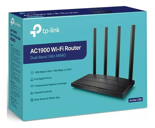 Router Wi-fi Archer C80 Ac1900 4 Antenas Doble Banda Mu-mimo