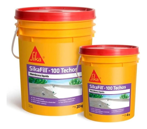 Membrana Líquida Sikafill - 100 Techos 20+4kg Colores 