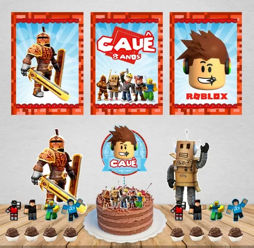 Topo para bolo Personalizado para Festa, Topper Cake (Roblox)