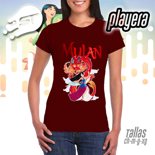 Playera Alusiva A Mulan Y Mushu