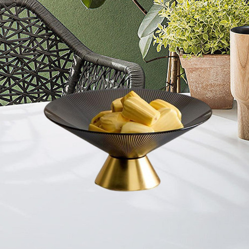 Pedestal Decorativo Tazón De Fruta Soporte De Frutas M Gris