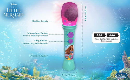Ekids Disney El Micrófono De Juguete Little Mermaid Para Niñ