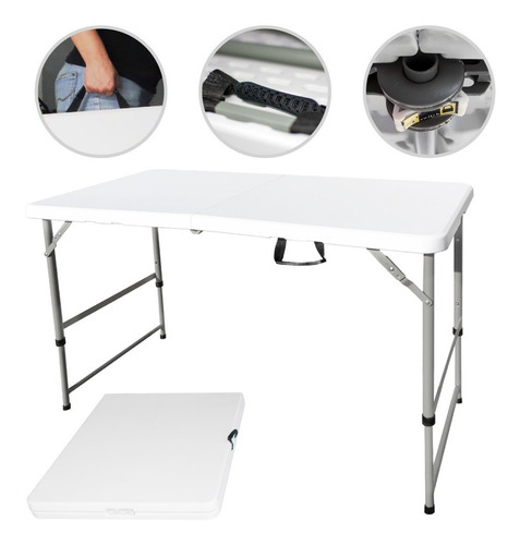 Imagen 1 de 5 de Mesa Camping Plegable Exterior Dos Alturas Jardin Playa