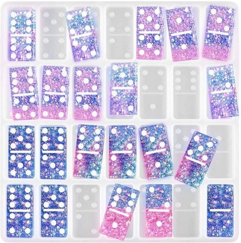 Molde Silicona Juego Domino Resina Porcelana 