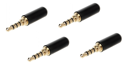 4 Conectores Plug  Macho Metalico 3.5mm Estereo 4 Vias Trrs