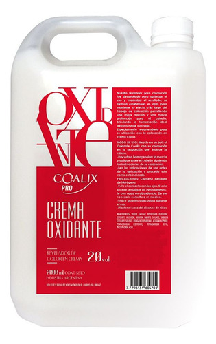  Crema Oxidante 20 Vol Coalix Pro X 1800 Ml Tono 20 vol