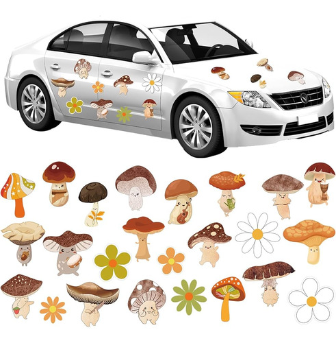 24 Pcs Car Magnet Mushroom Flower Car Magnet Lindo Mushroom 