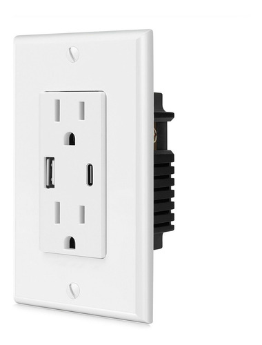 Imagen 5 de 8 de Enchufe De Pared Estándar Usb Tipo A Tipo C Adaptador De Ali