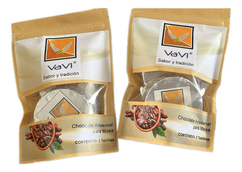 Vavi Chocolate Artesanal Para Mesa (2 Tablillas)
