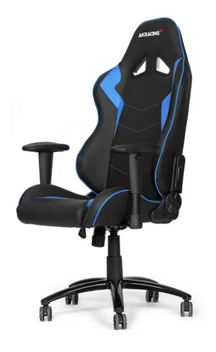 Imagen 1 de 1 de Silla de escritorio Akracing Octane gamer ergonómica  negra y azul con tapizado de cuero sintético