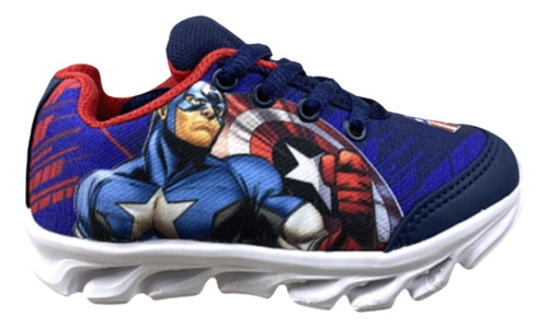 Zapatillas Marvel Capitan America Art. 1302 Luz Led 23 Al 28