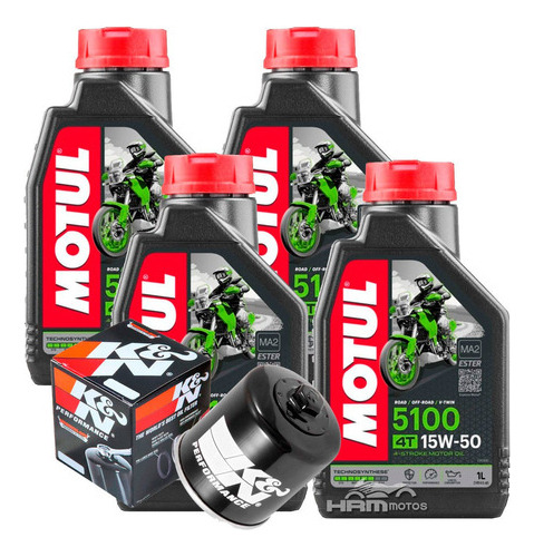 Filtro De Óleo K&n Zx-10r + 4 Litros Motul 5100 15w50