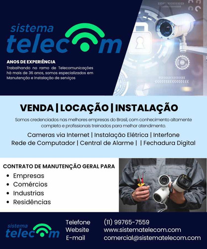 Venda/instalação/manutenção De Câmeras Via Internet