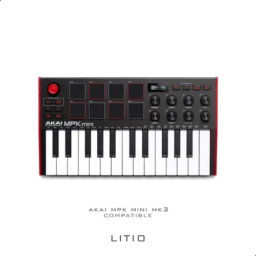 Base Stand Soporte Akai Mpk Mini Mk3 3d Printed Negro
