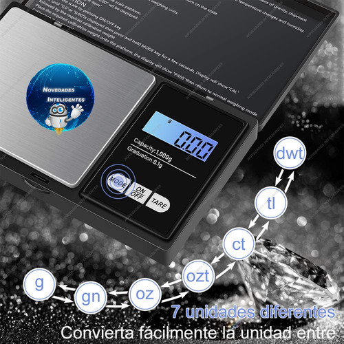Bascula Gramera Digital Joyas Oro Cocina Precision Portatil Negro 2 1 Kg