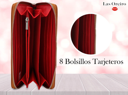 Imagen 5 de 10 de Billetera Fichero Tarjetero Miss Unique Mujer Tachas Diseño
