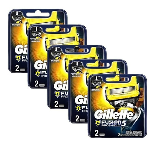 Gillette Fusion Proshield Pack 5 Unidades = 10 Cargas