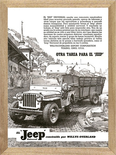 Jeep Willys  Cuadro Poster Publicidad Auto Cartel  E286