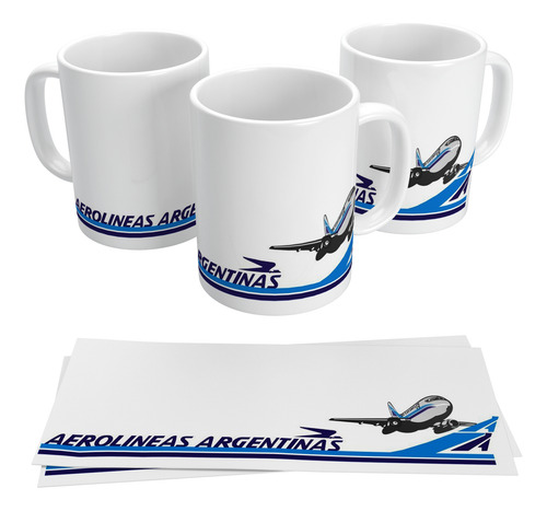 Taza Aerolineas Argentinas Alta En El Cielo Souvenir Hd Art